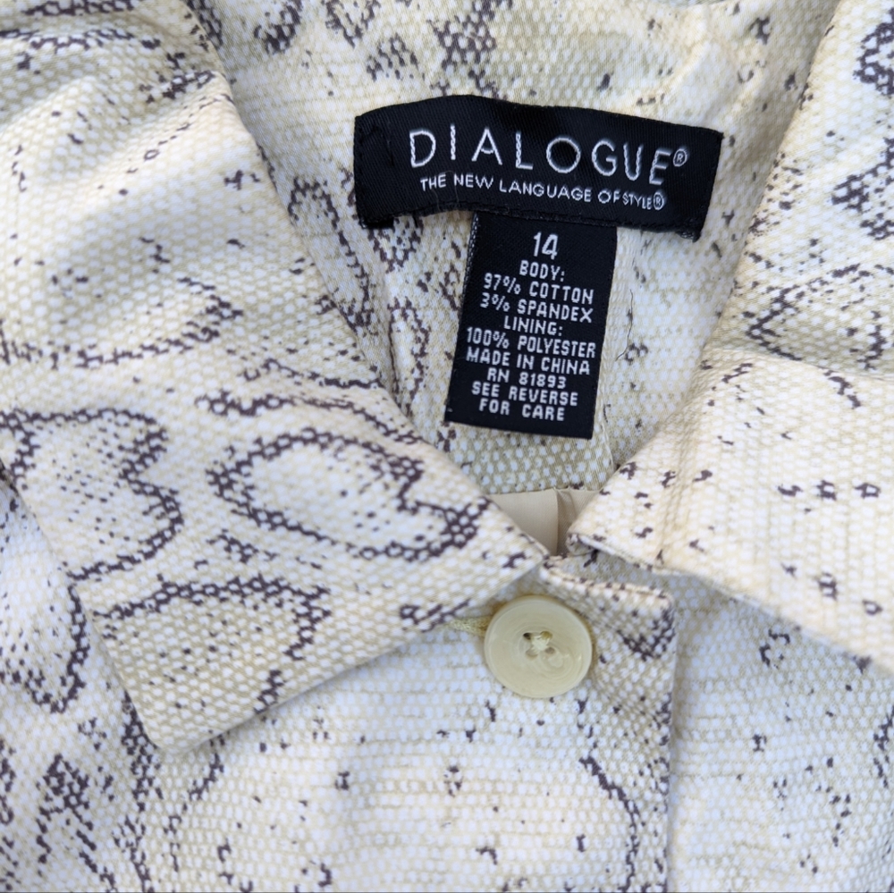 White Gray Snake Print Lightweight Button-Up Jack… - image 6